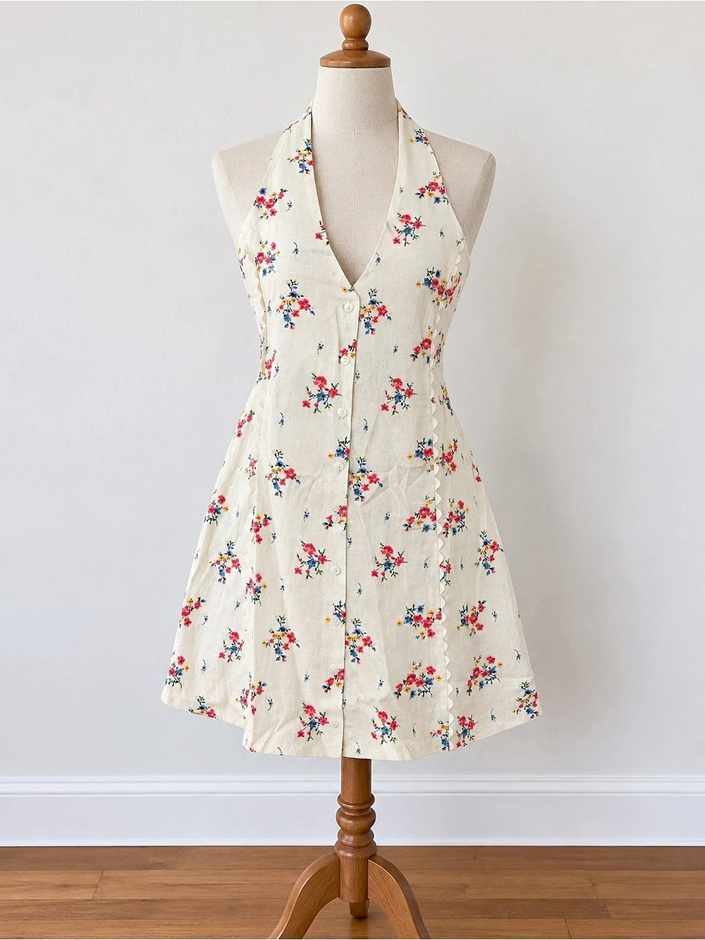 Universal Thread Floral Mini Dress in Cream Size Large NWT